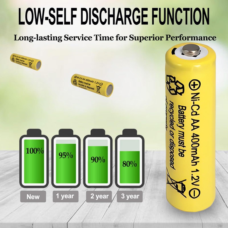 AA 400mAh 1.2V NiCd Rechargeable Solar Batteries for Outdoor Flower