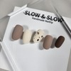 [Sl&Sl Nail Tips] Matte Brown Stained Nails – Square /