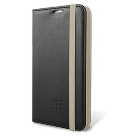 Moleskine Extra Large PU Leather Universal Booktype Case for 5.2-5.7-Inch Phones - Black/Beige