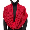 Wrapables Dottie Infinity Acrylic Knit Scarf Winter Circle Scarf, Red/Black