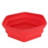 Red Silicone Microwave Splatter Cover with Handle Collapsible Microwave Food