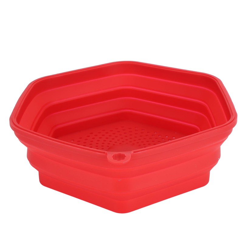 Red Silicone Microwave Splatter Cover with Handle Collapsible Microwave Food