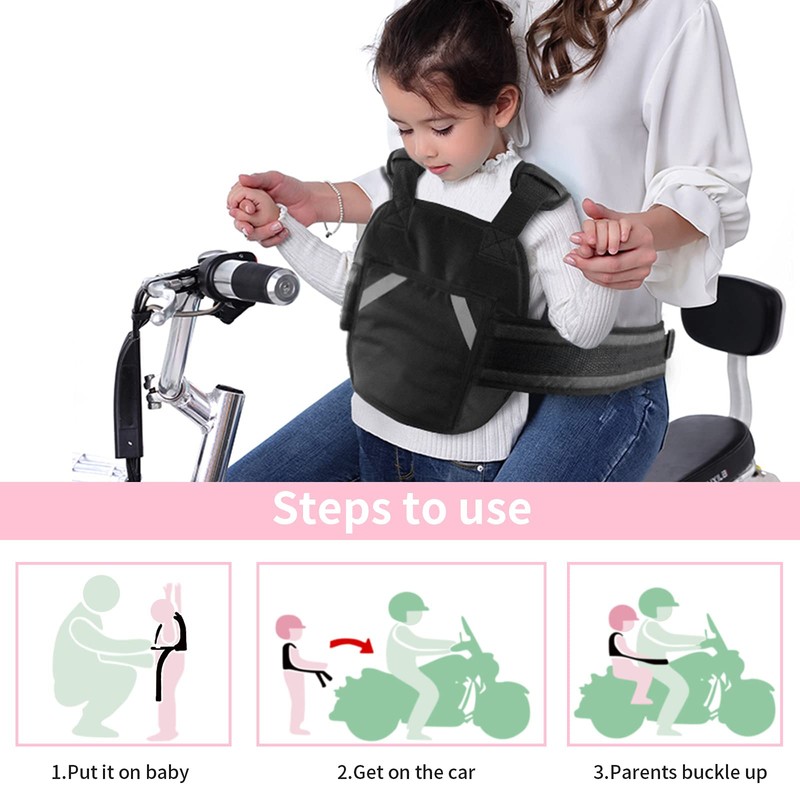 KQSNBG Adjustable Harness, Prevent Passengers from Falling for ATV,Snowmobile,Grey