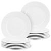 12 Pcs Porcelain Dessert Plates, 8 In Small Appetizer Plates,