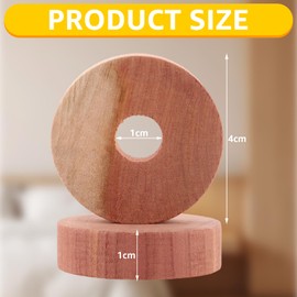 SHUESS Pack of 60 Cedar Wood Moth Protection, Premium Cedar Wood Rings, Natural Product Cedar Wood Moth Rings, Cedar Wood Moth Protection, Ideal for Clothes Hangers, Drawers, Anti-Mites Textiles