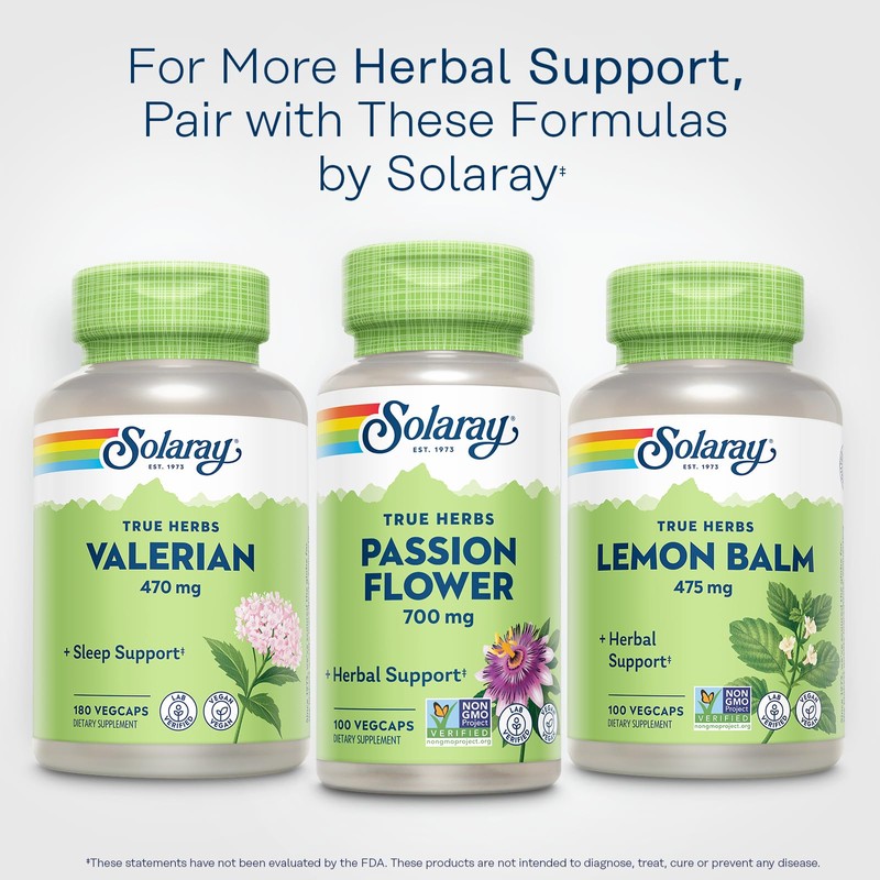 SOLARAY Passion Flower 700 mg Whole Aerial - Soothing Herbal