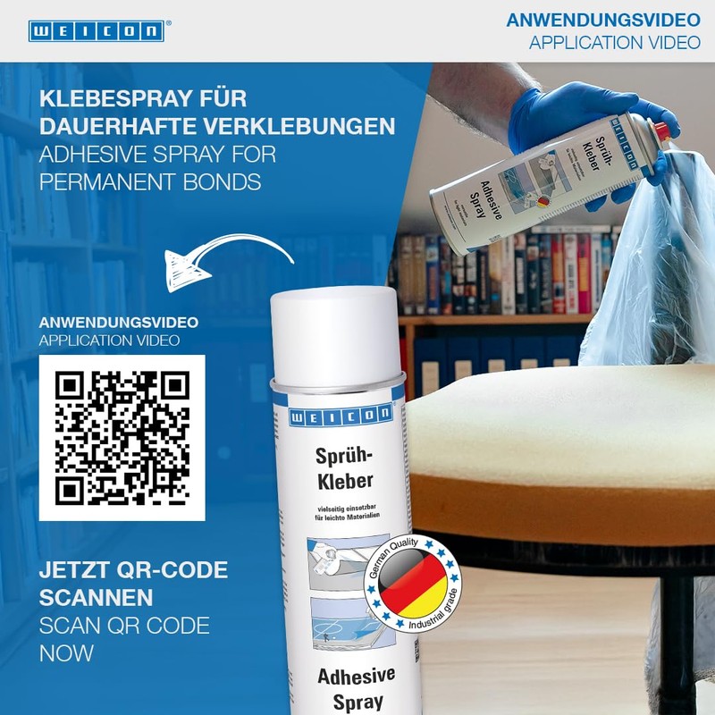WEICON WEICON Sprhkleber 500 ml, transparentes Klebespray, fr leichte Materialien,