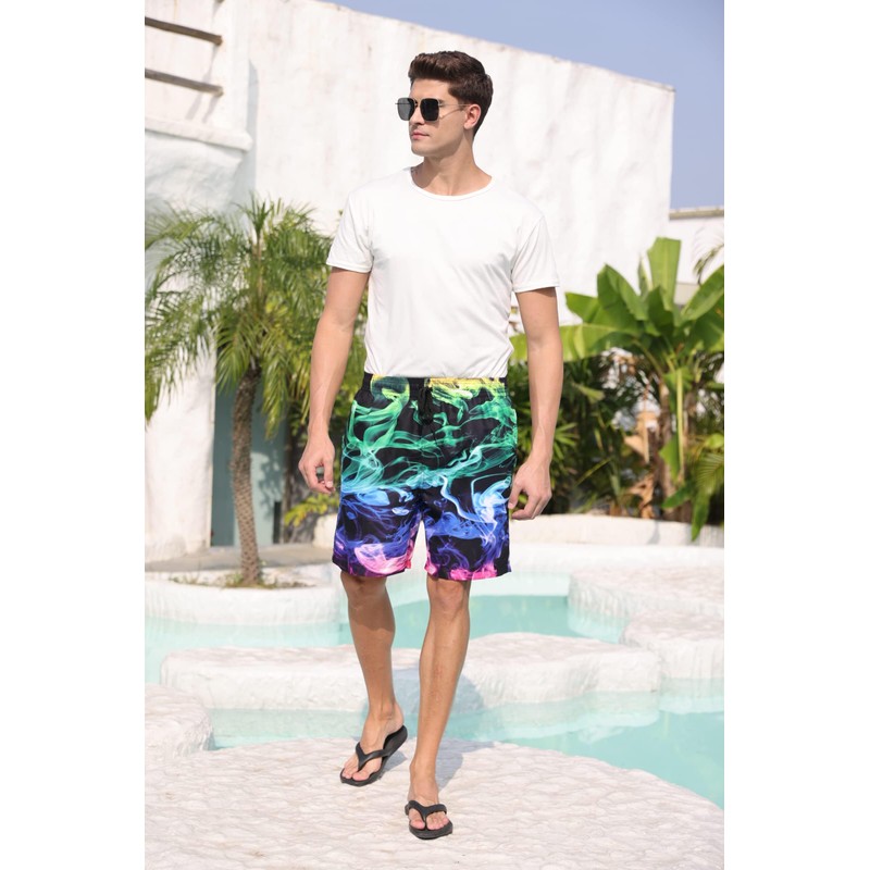 Belovecol Men's Swimming Trunks Quick-Drying Swimming Shorts with Mesh Lining