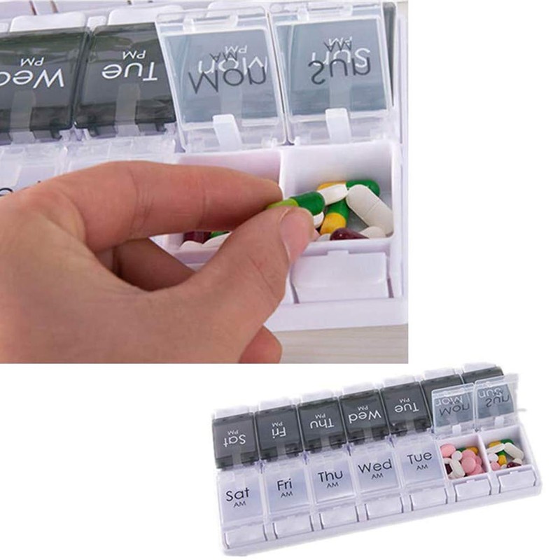 Black & White - Pill Box 7 Day with 14