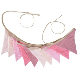 Duoleimi Pink Bunting Children's Room - 2.6 m Cotton Garland for House Bed, Baby Bed & Decoration, Children's Room Decoration Girls, Bunting Girls, Children's Room Pink Garland & Wall Decoration