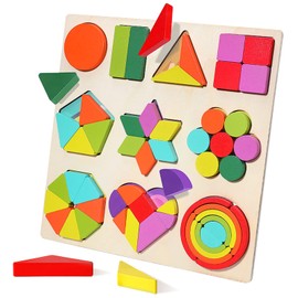 CORPER TOYS Wooden Puzzle, Molding Puzzle, Inlay, Blocks, Plane Type, Shape Matching, Stacking, Balance Game, Toy, Christmas Gift