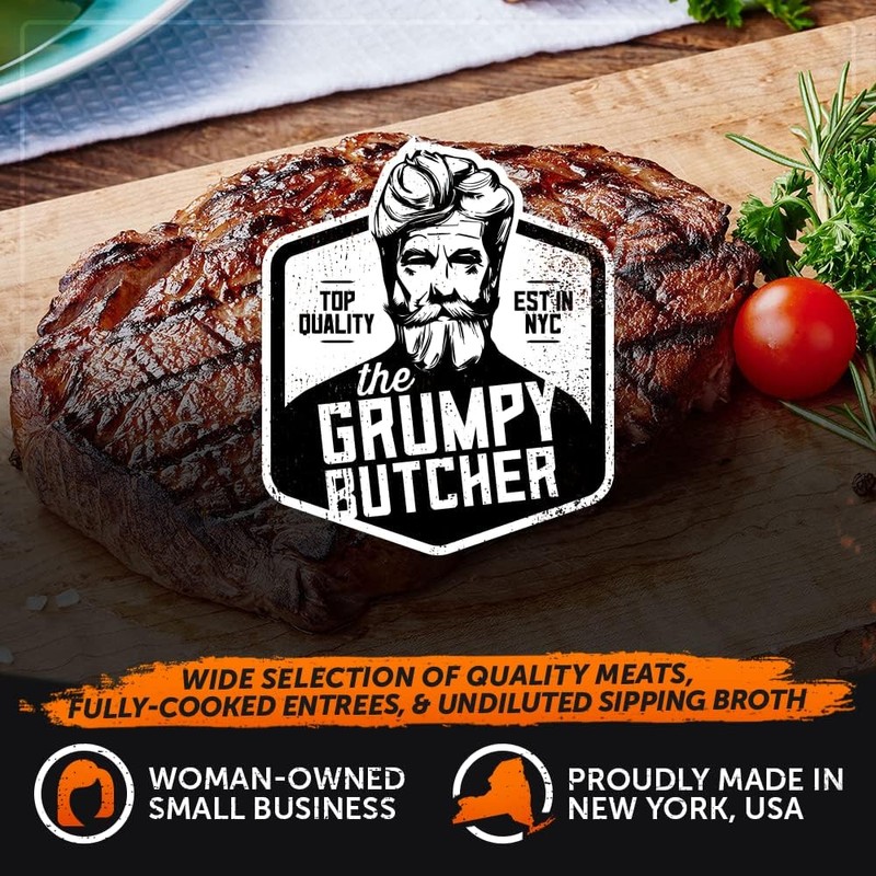 Grumpy Butcher Large Ribeye Steaks, 4 Pack (12 oz each)