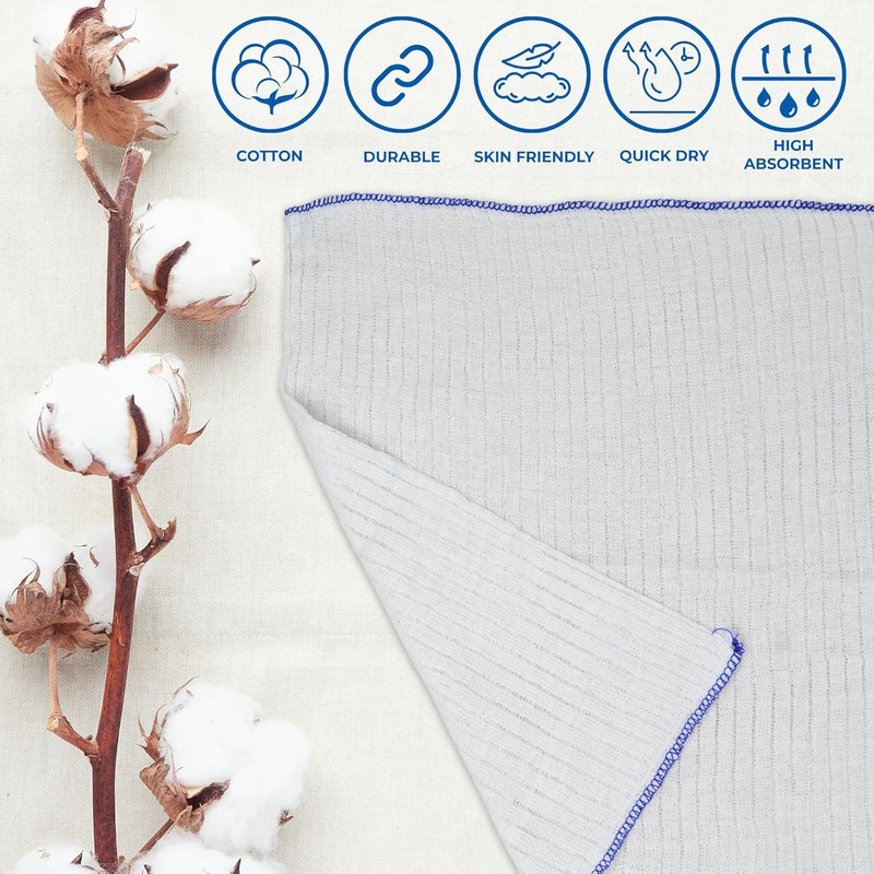 Towelogy Large Cotton Dish Cloths for Washing Up – Pack