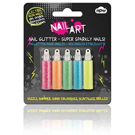 NPW Nail Art Glitter, Electric Neon Nails - Pack of 5