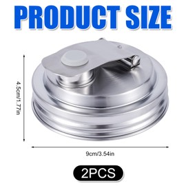 2 Pcs Lids for Mason Jars, Reusable Mason Jar Lids Wide Mouth Stainless Steel Lids for Mason Jars Flip Top Pour Spout Cap for Home Brewing Fruit Fermenting Drinks