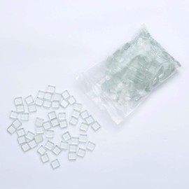 3/8'' Square Mosaic Tiles Transparent Clear Glass Tiles Bulk 200 Pieces for DIY Crafts and Home Decoration (1.0 x 1.0CM)