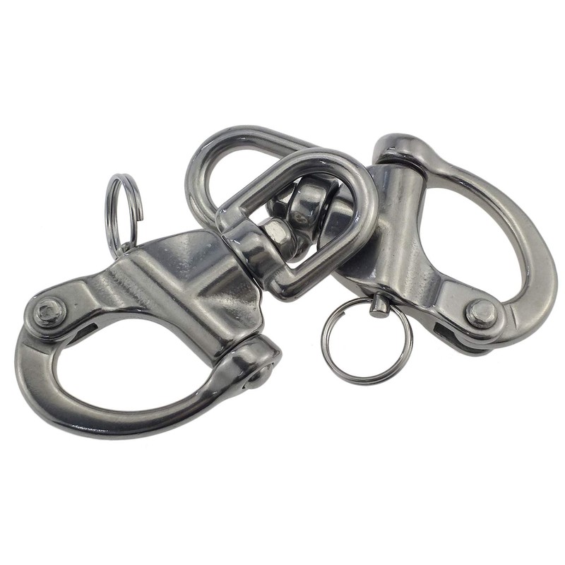 Pair 3-1/2inches Swivel Eye Snap Shackle Quick Release Bail Rigging