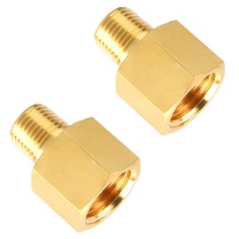 SUNGATOR Brass Pipe Fitting, Adapter, 1/8" Male Pipe x 1/4" Female Pipe (2-Pack)