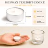 48 Pack White Natural Beeswax Tealight Candles Aluminum Cups 4-5
