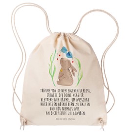 Mr. & Mrs. Panda Sportbeutel Hase Blume - Ostergeschenke, Osterdeko, Geschenk, Osterdeko, Geburt, Tasche, Osternest, Stoffbeutel, Geburtstag,