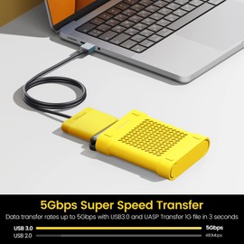 GiGimundo SATA to USB 3.0 Adapter 1.6 ft, 2.5" SATA I/II/III Hard Drive or SSD Adapter, External Converter for SSD/HDD Data Transfer