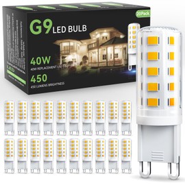 TJOY 20 Pack G9 LED Bulb 4W, 40 Watt Equivalent Halogen, 3000K Warm White Chandelier Light Bulbs, T4 G9 Bi-pin Base for Crystal Chandelier Home Lighting, 360 Degree Angle, 120V,Non-dimmable