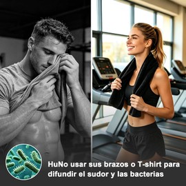5 Pack Toalla Microfibra Secado Rápido, Toallas Deportivas Super Absorbentes y Ultra Ligeras, para Natación, Gimnasio, Viaje, Yoga y Playa (Negro)
