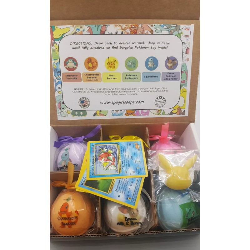 6 POKE-Bomb Bath Bombs For Kids With Surprise Toys Inside
