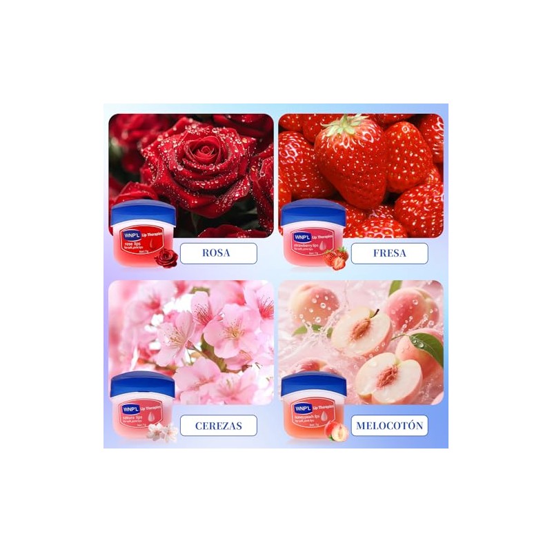 LUHI Labial Hidratante, 8PCS,elaborado con ingredientes de frutas naturales,rico en
