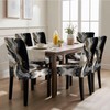 FOREVER QUEEN Black Gold Marble Chair Covers Set of 6,