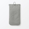 MUJI 84475719 Wrinkle Nylon Flat Pouch with One Hand, Gray,