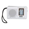 Portable Pocket Radio AM/FM Classic Elegant Design Silver Grey Battery