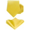 TIE G Solid Satin Color Formal Necktie and Pocket Square