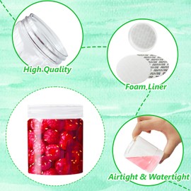 Szsrcywd 20Pack 4oz Clear Plastic Slime Containers with Lids,Round Refillable Travel Storage Sealed Jars Wide Mouth Container for Candy,Makeup,Cosmetics,Lotions,Eye Shadow,Cream,Butters