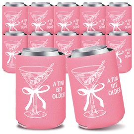 SiliFine 12 Pcs A Tini Bit Older Birthday Party Can Cooler Martini Bar Party Decorations Martini Beverage Coolers Rehearsal Dinner Favors Supplies Mexican Birthday Favors