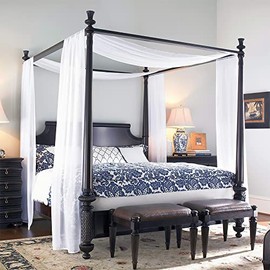 RYB HOME White Sheer Curtains for Canopy Bed, Living Room Decor as Ceiling Drapes Window Scarf Table Runner Outdoor Curtains for Wedding Arch Backdrop, Wide 60 in x Long 216 in per Panel, 2 Pieces