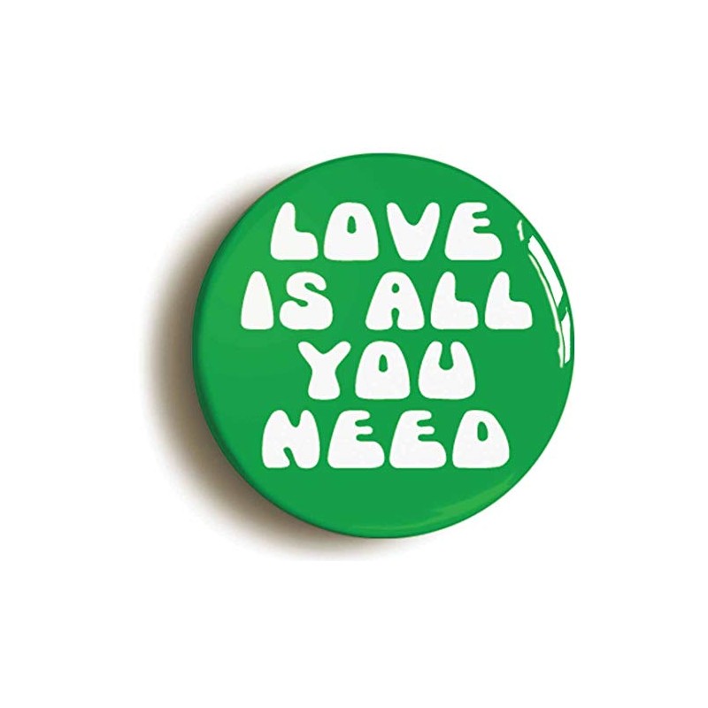 Ozorath LOVE IS ALL YOU NEED SIXTIES HIPPIE BADGE BUTTON