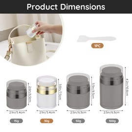 Segbeauty Cream Dispenser, Pack of 4, 30 g, Airless Pump Dispenser, Empty, Cream Pump Dispenser, Refillable, Cream Jar, Portable, Cream Dispenser for Squeezing, Travel Gadgets