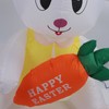 59.8in Inflatable Happy Easter Bunny Decoration Inflatable Rabbit Sitting Holding