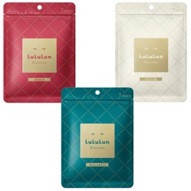 [Renewal] Web Limited Face Mask, Lulun Precious Trial Set, White Red Green, 7 Pieces Each, Set of 3 Types