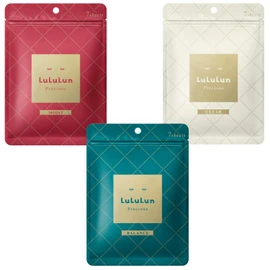 [Renewal] Web Limited Face Mask, Lulun Precious Trial Set, White Red Green, 7 Pieces Each, Set of 3 Types