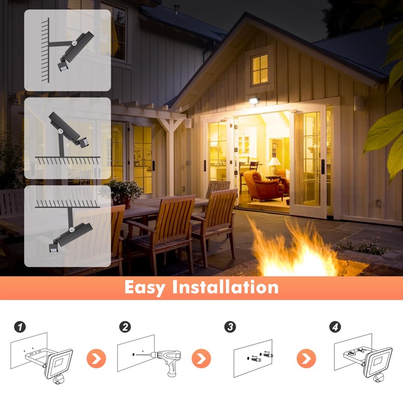 MEIKEE 35W Outdoor LED Spotlight with Motion Sensor Warm White