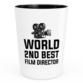 Filmmaker Shot Glass 1.5oz - World's 2nd film director - Filmmaker Gifts Camera Cut Prop Director Movie Film Scriptwriter