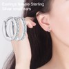 LuLiyLdJ 1 Pair Silver Earrings Cubic Zirconia Hoop Earrings Women's