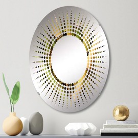 DesignQ Bamboo wall mirror, Oval 0 mirror, Round Green bathroom mirror, Bamboo vanity mirror Close-Up Of The Bamboo Field printed mirror decor, oval mirror 20x30