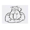'Fat Cat on Pillow' Temporary Tattoo - Water Resistant, Skin-Safe,