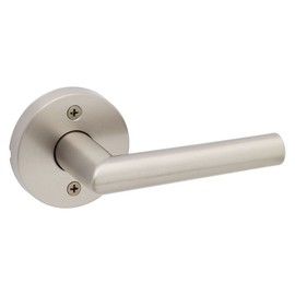 Kwikset Milan Dummy Door Handle, Single Sided Lever for Closets, French Double Doors, and Pantry, Satin Nickel Non-Turning Reversible Interior Push/Pull Lever