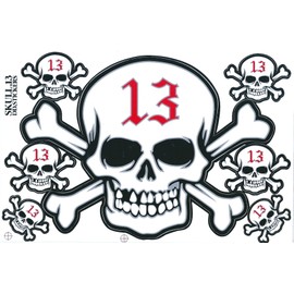 XIAXIN Waterproof PVC Skull Sticker Set Skull Skull Skeleton Indoor Outdoor Use TS-97