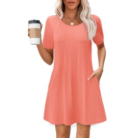 Summer Dresses for Women 2025 Casual Spring Midi Boho Dress Fashion Elegant Classy Beach Vacation Clothes Pink X-Large