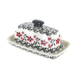 Blue Rose Polish Pottery Scarlett Ivy Butter Dish